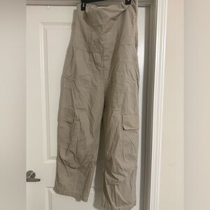 Zara Beige Utility Jumpsuit with Cargo Details. Size XL.